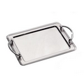 Rectangle 18/10 Stainless Steel Tray with Handles (14"x11")